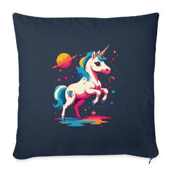 Unicorn Girl Funny Unicorns Great Design - Sofa pillowcase 17,3'' x 17,3'' (45 x 45 cm) - navy - Front
