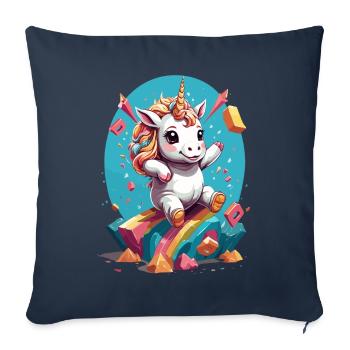 Unicorn Lover Design Funny Unicorns - Sofa pillowcase 17,3'' x 17,3'' (45 x 45 cm) - navy - Front