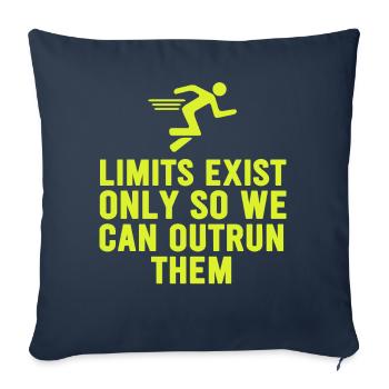 Les limites n’existent que pour que nous puissions les dépasser - Housse de coussin décorative 45 x 45 cm - bleu marine - Devant
