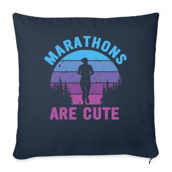 Marathons Are Cute for Ultramarathon - Sofa pillowcase 17,3'' x 17,3'' (45 x 45 cm) - navy - Front