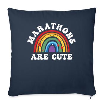 Marathons Are Cute for Ultramarathon - Sofa pillowcase 17,3'' x 17,3'' (45 x 45 cm) - navy - Front