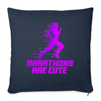 Marathons Are Cute for Ultramarathon - Sofa pillowcase 17,3'' x 17,3'' (45 x 45 cm) - navy - Front