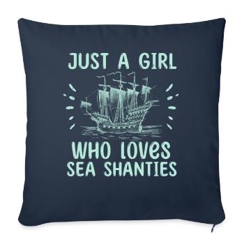 Marin Meme Bateau Pirate Navigation Océanique - Housse de coussin décorative 45 x 45 cm - bleu marine - Devant