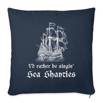 Marin Meme Bateau Pirate Navigation Océanique - Housse de coussin décorative 45 x 45 cm - bleu marine - Devant