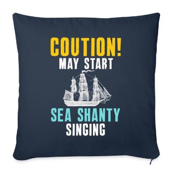 Marin Meme Bateau Pirate Navigation Océanique - Housse de coussin décorative 45 x 45 cm - bleu marine - Devant