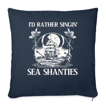 Marin Meme Bateau Pirate Navigation Océanique - Housse de coussin décorative 45 x 45 cm - bleu marine - Devant