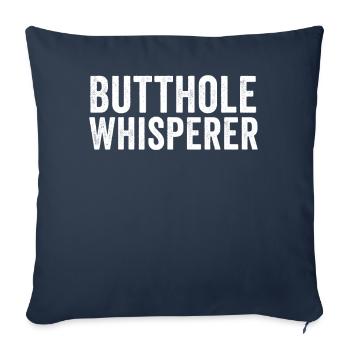 Chuchoteur de trou du cul - Housse de coussin décorative 45 x 45 cm - bleu marine - Devant
