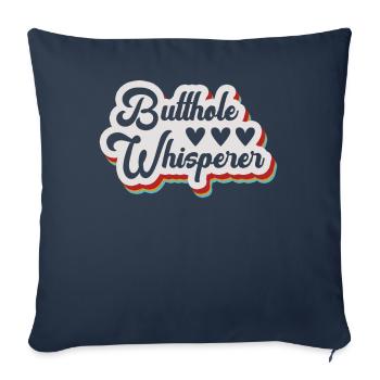 Chuchoteur de trou du cul - Housse de coussin décorative 45 x 45 cm - bleu marine - Devant