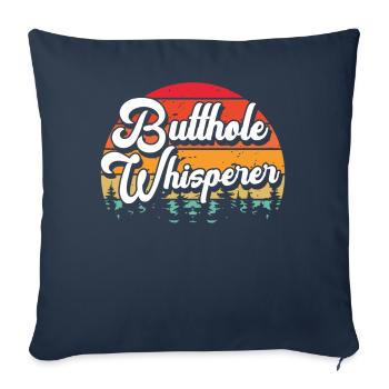Chuchoteur de trou du cul - Housse de coussin décorative 45 x 45 cm - bleu marine - Devant