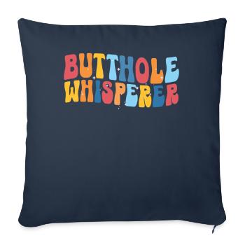 Chuchoteur de trou du cul - Housse de coussin décorative 45 x 45 cm - bleu marine - Devant