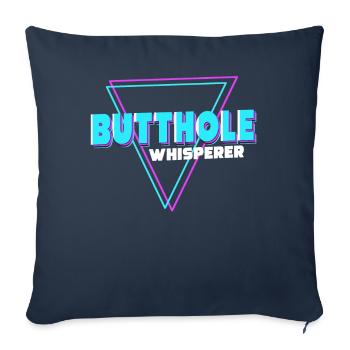 Chuchoteur de trou du cul - Housse de coussin décorative 45 x 45 cm - bleu marine - Devant