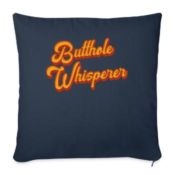 Chuchoteur de trou du cul - Housse de coussin décorative 45 x 45 cm - bleu marine - Devant