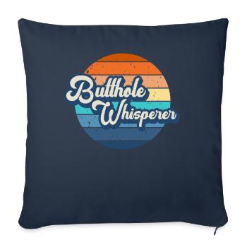 Chuchoteur de trou du cul - Housse de coussin décorative 45 x 45 cm - bleu marine - Devant