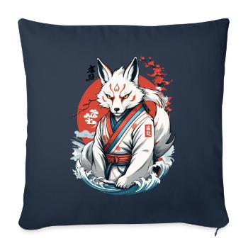 Kitsune Samurai Fox Vintage Ukiyo-e Style - Sofa pillowcase 17,3'' x 17,3'' (45 x 45 cm) - navy - Front