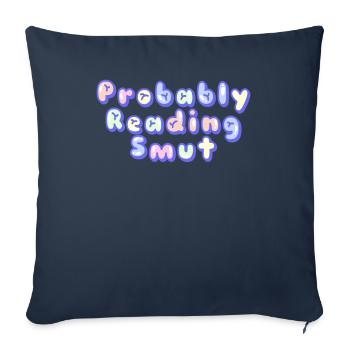 Probablement en train de lire du charbon Vintage Books Smut - Housse de coussin décorative 45 x 45 cm - bleu marine - Devant