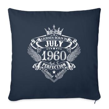 Juillet 1960 anniversaire Juillet 1960 Juillet - Housse de coussin décorative 45 x 45 cm - bleu marine - Devant