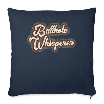 Chuchoteur de trou du cul - Housse de coussin décorative 45 x 45 cm - bleu marine - Devant