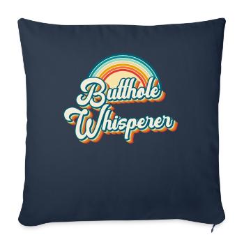 Chuchoteur de trou du cul - Housse de coussin décorative 45 x 45 cm - bleu marine - Devant