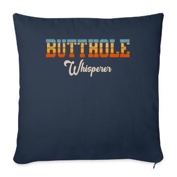 Chuchoteur de trou du cul - Housse de coussin décorative 45 x 45 cm - bleu marine - Devant