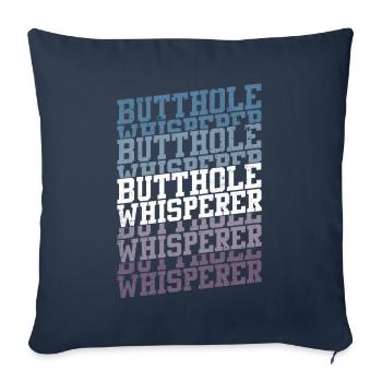 Chuchoteur de trou du cul - Housse de coussin décorative 45 x 45 cm - bleu marine - Devant