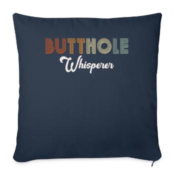 Chuchoteur de trou du cul - Housse de coussin décorative 45 x 45 cm - bleu marine - Devant