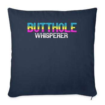 Chuchoteur de trou du cul - Housse de coussin décorative 45 x 45 cm - bleu marine - Devant