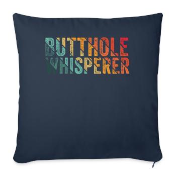 Chuchoteur de trou du cul - Housse de coussin décorative 45 x 45 cm - bleu marine - Devant