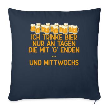 Drinking on weekdays for avid beer drinkers - Sofa pillowcase 17,3'' x 17,3'' (45 x 45 cm) - navy - Front