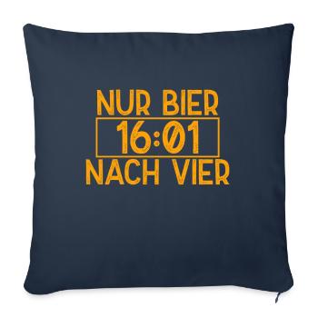 Bière après quatre heures pour les buveurs de bière enthousiastes - Housse de coussin décorative 45 x 45 cm - bleu marine - Devant