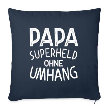 Papa super-héros drôle papa style parfait - Housse de coussin décorative 45 x 45 cm - bleu marine - Devant