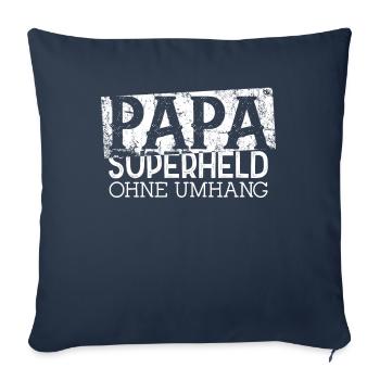 Papa super-héros Perfect Style Fête des pères - Housse de coussin décorative 45 x 45 cm - bleu marine - Devant