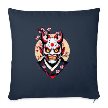 Oni Demon Mask Samurai Aesthetic Yokai - Sofa pillowcase 17,3'' x 17,3'' (45 x 45 cm) - navy - Front