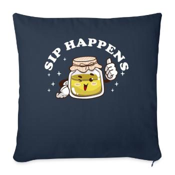Sip Happens Kombucha Liebhaber Spaß - Sofakissenbezug 45 x 45 cm - Navy - Vorne