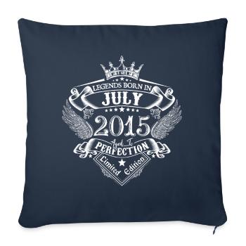 Juillet 2015 anniversaire Juillet 2015 Juillet - Housse de coussin décorative 45 x 45 cm - bleu marine - Devant
