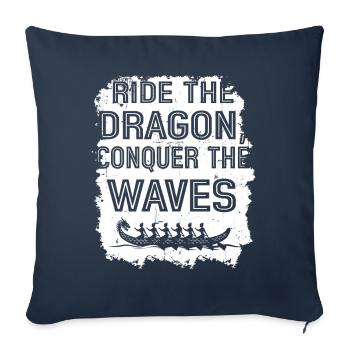 Ride The Dragon, Conquer The Waves - Sofa pillowcase 17,3'' x 17,3'' (45 x 45 cm) - navy - Front