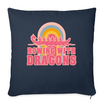 Rowing With Dragons Dragonboat - Sofa pillowcase 17,3'' x 17,3'' (45 x 45 cm) - navy - Front