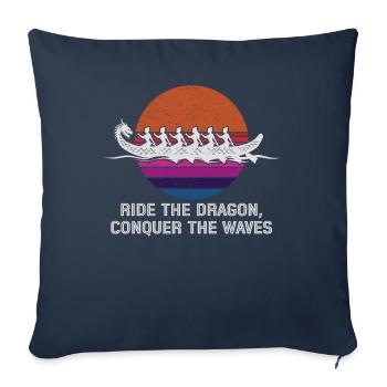 Ride The Dragon, Conquer The Waves - Sofa pillowcase 17,3'' x 17,3'' (45 x 45 cm) - navy - Front