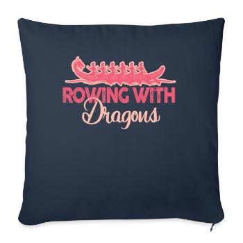 Rowing With Dragons Dragonboat - Sofa pillowcase 17,3'' x 17,3'' (45 x 45 cm) - navy - Front