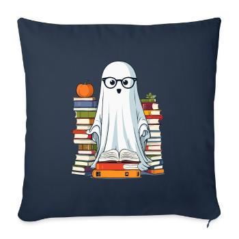Book Lover Style Reading Halloween Ghost - Sofa pillowcase 17,3'' x 17,3'' (45 x 45 cm) - navy - Front