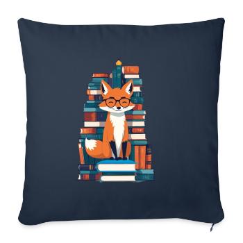 Cute Book Lover Funny Bookworm - Sofa pillowcase 17,3'' x 17,3'' (45 x 45 cm) - navy - Front