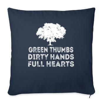 Green Thumbs Dirty Hands Full Hearts - Sofa pillowcase 17,3'' x 17,3'' (45 x 45 cm) - navy - Front