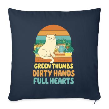 Green Thumbs Dirty Hands Full Hearts - Sofa pillowcase 17,3'' x 17,3'' (45 x 45 cm) - navy - Front