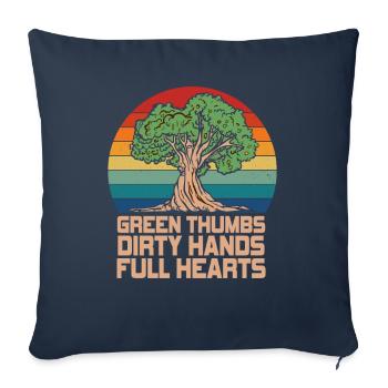 Green Thumbs Dirty Hands Full Hearts - Sofa pillowcase 17,3'' x 17,3'' (45 x 45 cm) - navy - Front