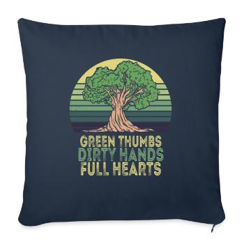 Green Thumbs Dirty Hands Full Hearts - Sofa pillowcase 17,3'' x 17,3'' (45 x 45 cm) - navy - Front