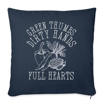 Green Thumbs Dirty Hands Full Hearts - Sofa pillowcase 17,3'' x 17,3'' (45 x 45 cm) - navy - Front