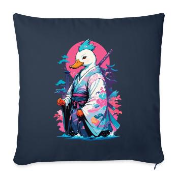 Samurai Duck Aesthetic Vaporwave Style - Sofa pillowcase 17,3'' x 17,3'' (45 x 45 cm) - navy - Front