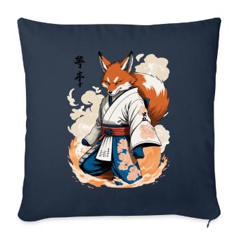 Kitsune Samurai Fox Vintage Ukiyo-e Style - Sofa pillowcase 17,3'' x 17,3'' (45 x 45 cm) - navy - Front