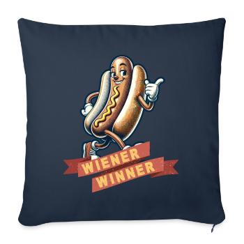 Wiener Winner 4 Juillet Memorial Day - Housse de coussin décorative 45 x 45 cm - bleu marine - Devant