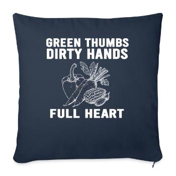 Green Thumbs Dirty Hands Full Hearts - Sofa pillowcase 17,3'' x 17,3'' (45 x 45 cm) - navy - Front