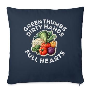 Green Thumbs Dirty Hands Full Hearts - Sofa pillowcase 17,3'' x 17,3'' (45 x 45 cm) - navy - Front